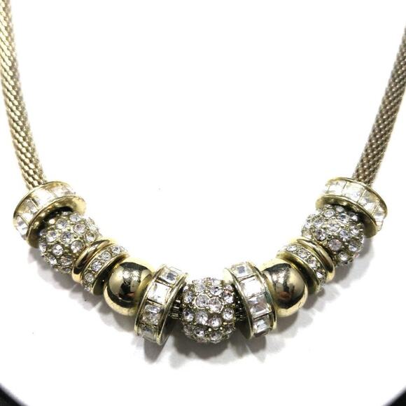 Chico's Sliding Rhinestone Charms Mesh Rope Necklace, 22 Inches - Picture 2 of 6